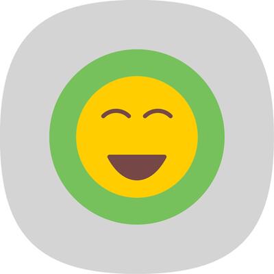 Happy Flat Curve Icon Design