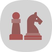 Chess Flat Curve Icon Design vector