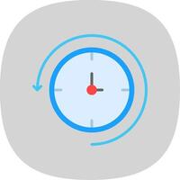 Back In Time Flat Curve Icon Design vector