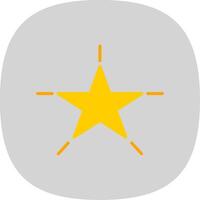 estrella plano curva icono diseño vector