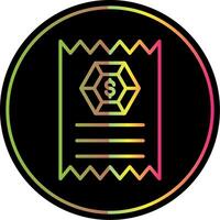 Receipt Line Gradient Due Color Icon Design vector