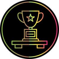 trofeo línea degradado debido color icono diseño vector