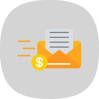 Envelope Flat Curve Icon Design vector
