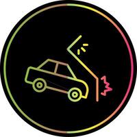 Car Crash Line Gradient Due Color Icon Design vector