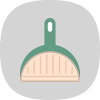 Dustpan Flat Curve Icon Design vector