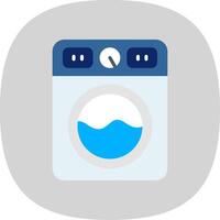 Washing Machine Flat Curve Icon Design vector