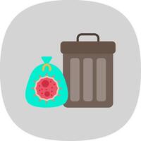 basura plano curva icono diseño vector