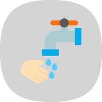 Washing Hands Flat Curve Icon Design vector