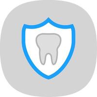 Tooth Flat Curve Icon Design vector