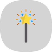 Magic Wand Flat Curve Icon Design vector