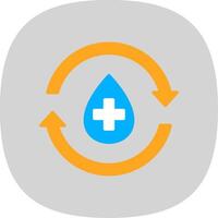 Water Cycle Flat Curve Icon Design vector