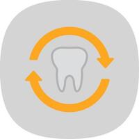 Tooth Flat Curve Icon Design vector