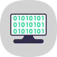 Binary Code Flat Curve Icon Design vector