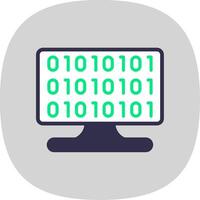 Binary Code Flat Curve Icon Design vector