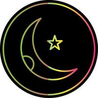 Moon Line Gradient Due Color Icon Design vector