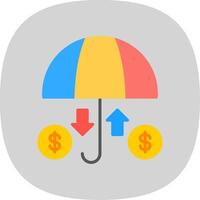 Insurance Flat Curve Icon Design vector