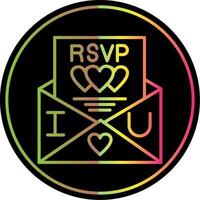 rsvp línea degradado debido color icono diseño vector