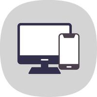 Responsive Devices Flat Curve Icon Design vector