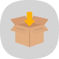 Open Box Flat Curve Icon Design vector