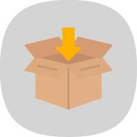 abierto caja plano curva icono diseño vector