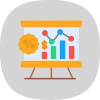 Financial Presentation Flat Curve Icon Design vector