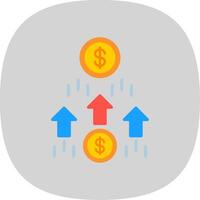 Money Growth Flat Curve Icon Design vector