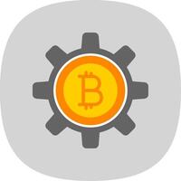 Bitcoin Management Flat Curve Icon Design vector