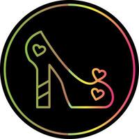 High Heels Line Gradient Due Color Icon Design vector