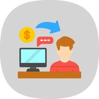 Accountant Flat Curve Icon Design vector