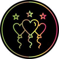 Balloons Line Gradient Due Color Icon Design vector