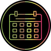 calendario línea degradado debido color icono diseño vector