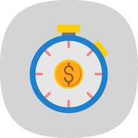 Stopwatch Flat Curve Icon Design vector