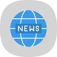 World News Flat Curve Icon Design vector