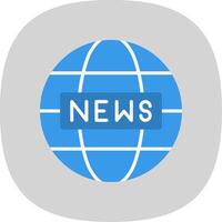 mundo Noticias plano curva icono diseño vector