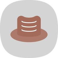 sombrero plano curva icono diseño vector