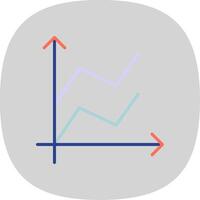 Area Graph Flat Curve Icon Design vector