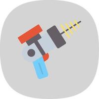 Laser Gun Flat Curve Icon Design vector