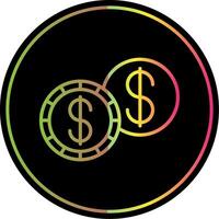 Dollar Line Gradient Due Color Icon Design vector