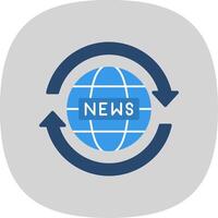 News Report Flat Curve Icon Design vector