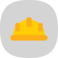 Hard Hat Flat Curve Icon Design vector