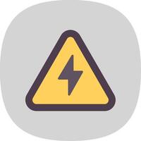 Electrical Danger Sign Flat Curve Icon Design vector