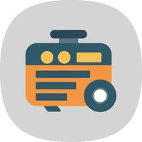 Electric Generator Flat Curve Icon Design vector