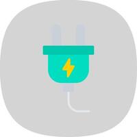 Power Cable Flat Curve Icon Design vector