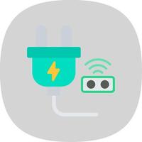 Smart Plug Flat Curve Icon Design vector