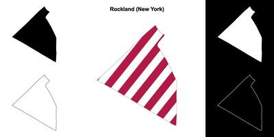 Rockland County, New York outline map set vector