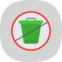 Zero Waste Flat Curve Icon Design vector