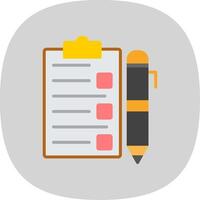 Task List Flat Curve Icon Design vector