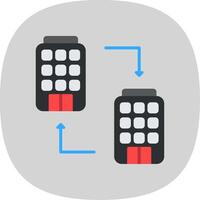 B2b Flat Curve Icon Design vector