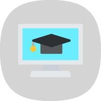 E Learning Flat Curve Icon Design vector