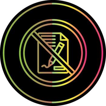 Prohibited Sign Line Gradient Due Color Icon Design vector